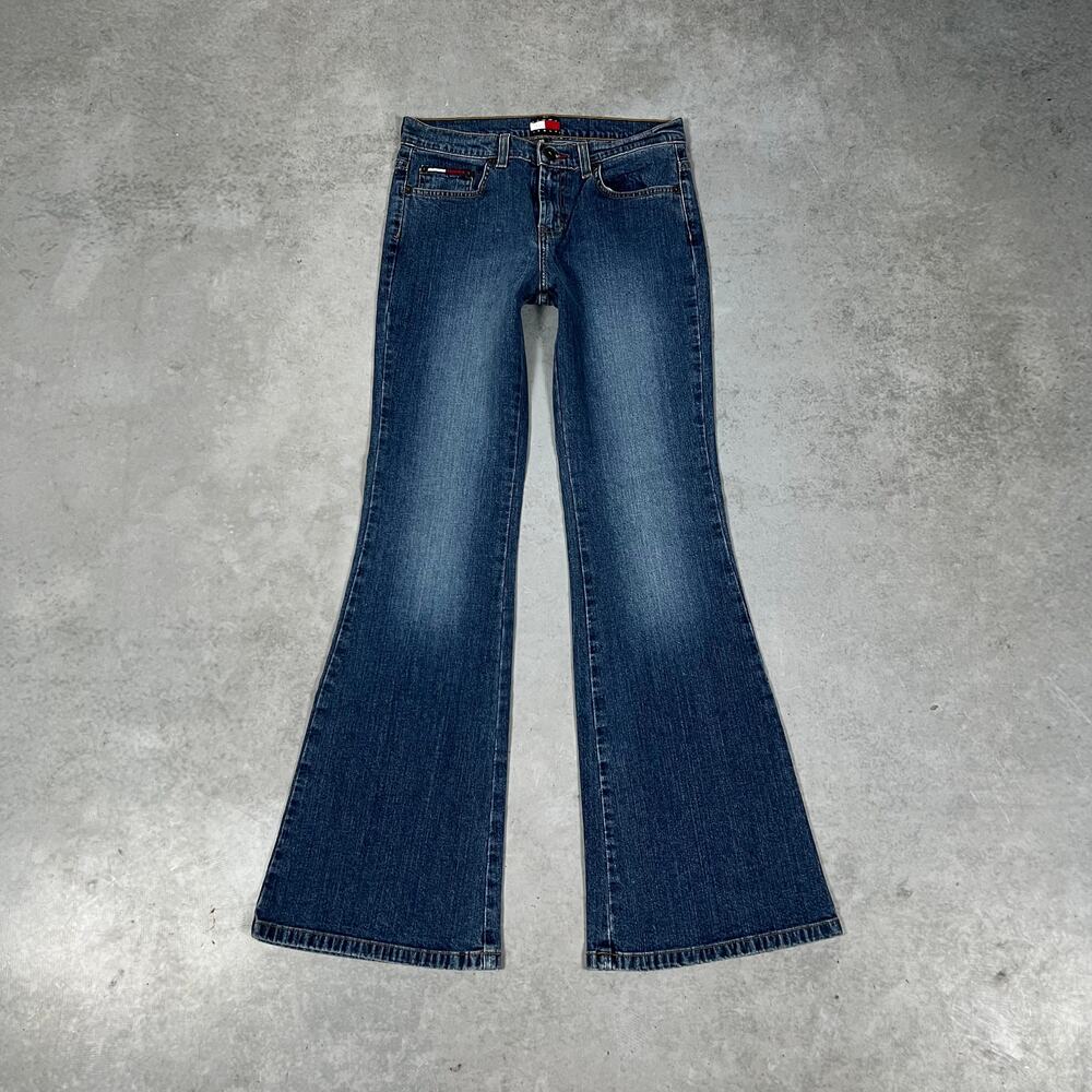 Tommy Hilfiger Mid Rise Flare Women's Size 5 Vintage Jeans Y2K Dark Denim
